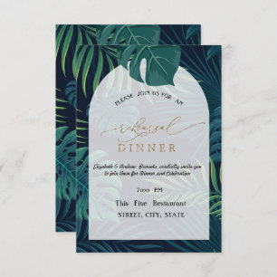 Invitation Dîner de répétition des Feuilles de palmiers exoti