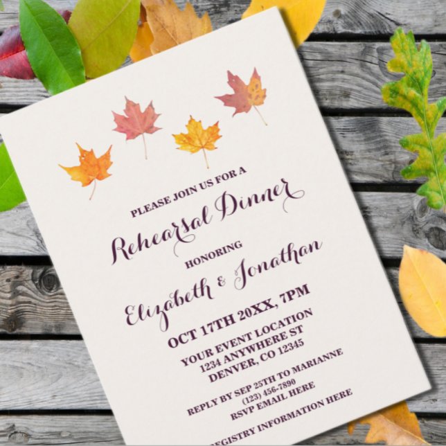 Invitation Dîner de répétition des feuilles d'érable (Créateur téléchargé)