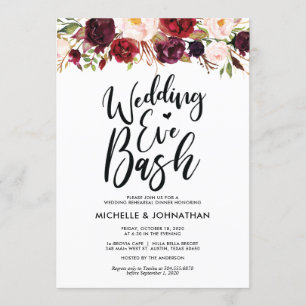 Invitation Dîner de répétition des Mariages de Bourgogne Invi