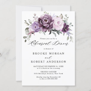 Invitation Dîner de répétition des nuances de pourpre Dusty