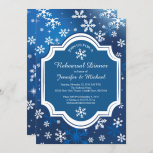 Invitation Dîner de répétition des Snowflakes de Winter Wonde