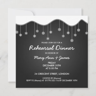 Invitation Dîner de répétition d'hiver Décoration du flocon d