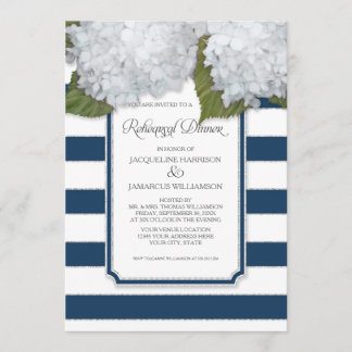 Invitation Dîner de répétition d'Hydrangea blanc