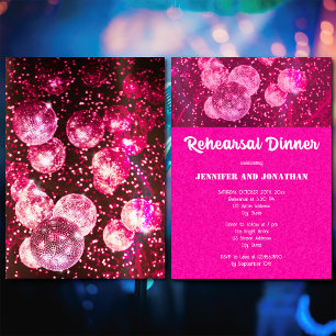 Invitation Dîner de répétition disco rétro boule de glitter r