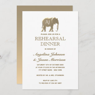 Invitation Dîner de répétition d'or