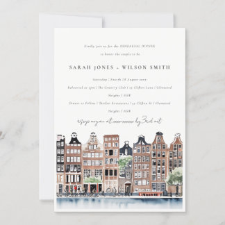 Invitation Dîner de répétition du canal hollandais d'Amsterda