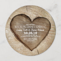 Dîner de répétition du coeur de bois sculpté rusti
