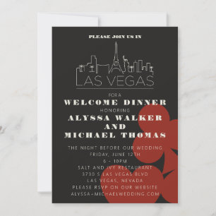 Invitation Dîner de répétition du Mariage de Las Vegas Casino