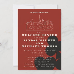Invitation Dîner de répétition du Mariage de Las Vegas Casino