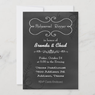 Invitation Dîner de répétition du Mariage du tableau de bord