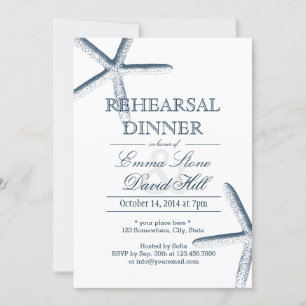 Invitation Dîner de répétition du Mariage Starfish