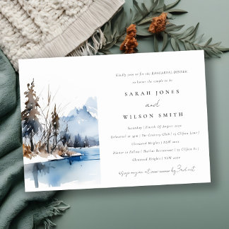 Invitation Dîner de répétition du paysage hivernal du lac Mou