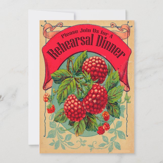 Invitation dîner de répétition du verger du patrimoine rétro  (Devant)