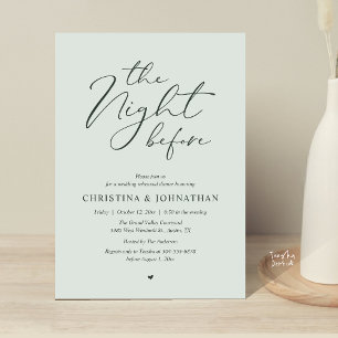 Invitation “Dîner de répétition Dusty Rose “The Night Before”
