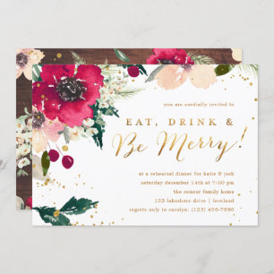 Invitation Dîner de répétition "Eat Drink & Be Joyeux" en Bou