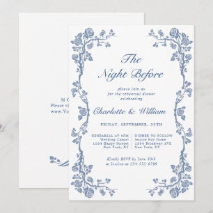 Invitation Dîner de répétition élégant dans un jardin françai