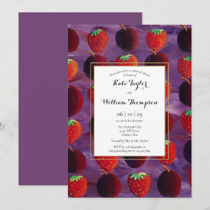 Invitation Dîner de répétition élégant de campagne aux fruits