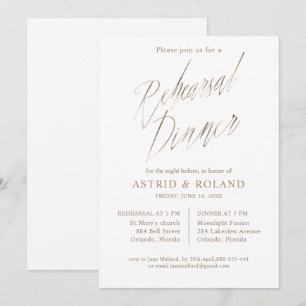 Invitation Dîner de répétition élégant Fausse calligraphie do
