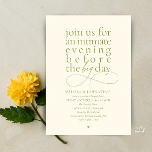 Invitation Dîner de répétition élégant, soirée intime