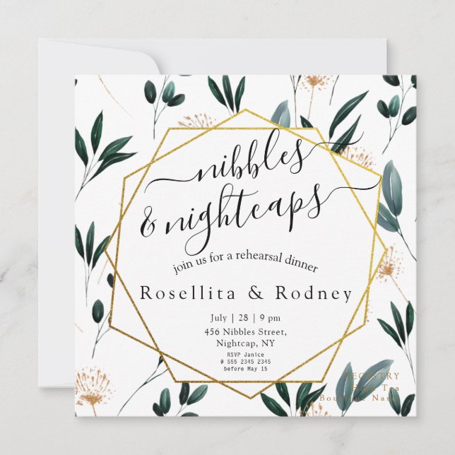 Invitation Dîner de répétition en bleu profond (Devant)