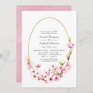 Invitation Dîner de répétition en fleurs rose géométrique