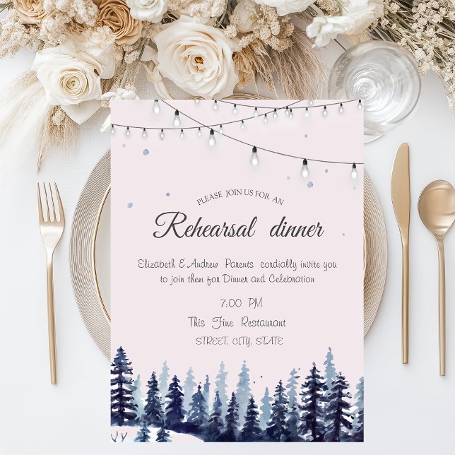 Invitation Dîner de répétition en forêt, bois, pins (Créateur téléchargé)