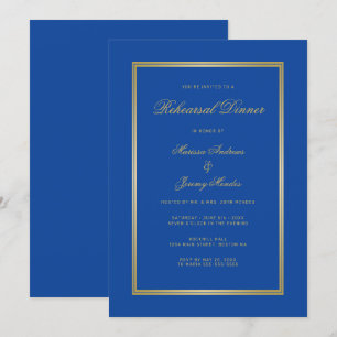 Invitation Dîner de répétition en or bleu Sapphire