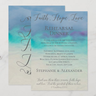 Invitation Dîner de répétition Faith Hope Love