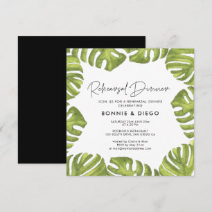 Invitation Dîner de répétition feuille de palme tropicale