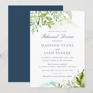 Invitation Dîner de répétition Feuille Foliage de verdure mod