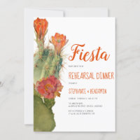Dîner de répétition Fiesta Cactus aquarelle floral