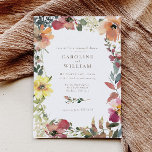 Invitation Dîner de répétition Fleur sauvage Elegant Boho<br><div class="desc">Dîner de répétition Fleur sauvage Boho élégant - parfait pour un dîner de répétition boho ou d'automne</div>