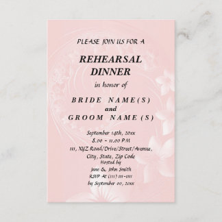 Invitation Dîner de répétition - Fleurs Abstraites roses clai