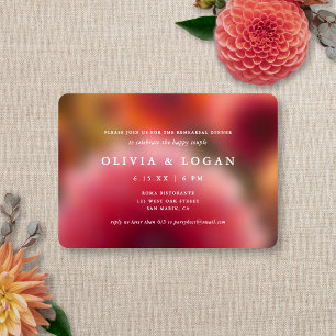 Invitation Dîner de répétition Floral Blur Moderne Été Automn