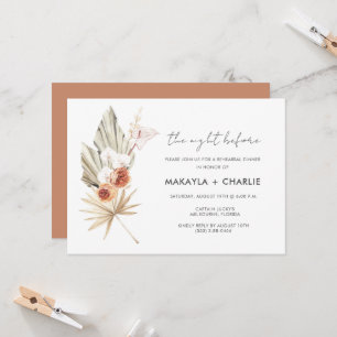 Invitation Dîner de répétition floral Boho