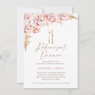 Invitation Dîner de répétition Floral Boho Blush