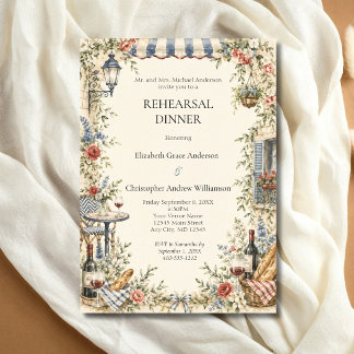 Invitation Dîner de répétition floral de jardin vintage europ