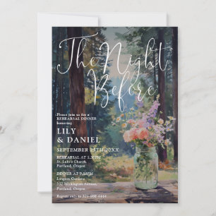 Invitation Dîner de Répétition Floral de la Forêt Rustique la