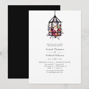 Invitation Dîner de répétition floral de terrarium géométriqu