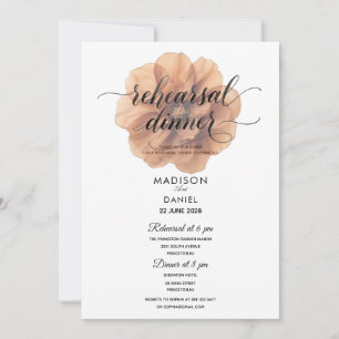 Invitation Dîner de répétition floral en terre cuite au front