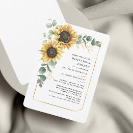 Invitation Dîner de répétition floral Eucalyptus Tournesol