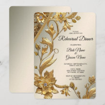 Dîner de répétition Floral Feuille Golden Wavy