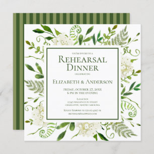 Invitation Dîner de répétition Floral Hydrangea Blanc