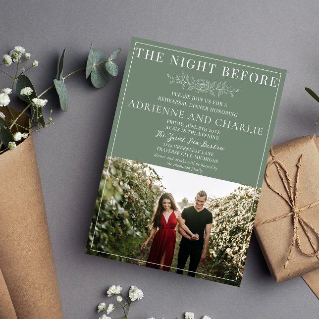Invitation Dîner de répétition Floral Simplicity 1 Moderne Ve (Créateur téléchargé)