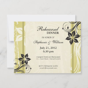 Invitation Dîner de répétition Floral Swirl