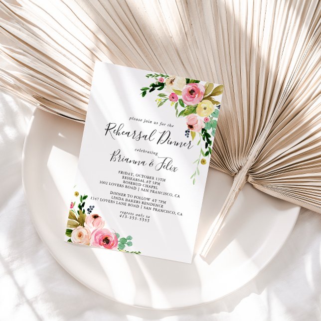 Invitation Dîner de répétition florale à l'automne tropical (Créateur téléchargé)