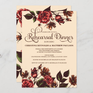 Invitation Dîner de répétition florale d'automne et d'automne