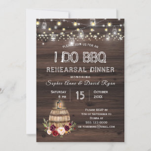 Invitation Dîner de répétition florale de la barrique de vin