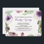 Invitation Dîner de répétition florale de l'anémone violet In<br><div class="desc">Dîner de répétition florale violet Anémone Invitation Dîner de répétition personnalisable invitation avec anémone violet peint à la main.</div>