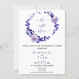 Invitation Dîner de répétition florale Violet & Lavande Invit